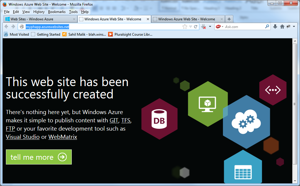 web site in Windows Azure